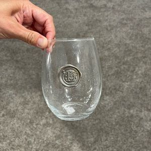 Southern Jubilee stemless wine glass “E” stamp